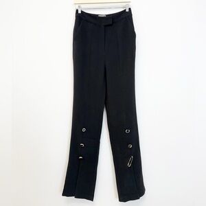 Torn by Ronny Kobo Black Sage Button Detail Split Leg Pant Slacks Women's S NWT